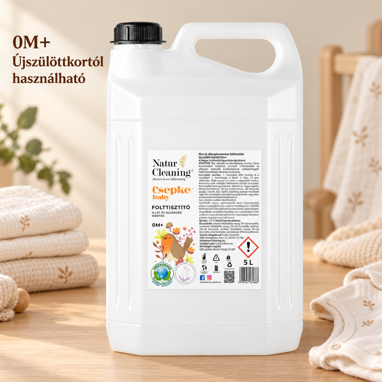 Csepke Baby allergénmentes folttisztító 5 liter