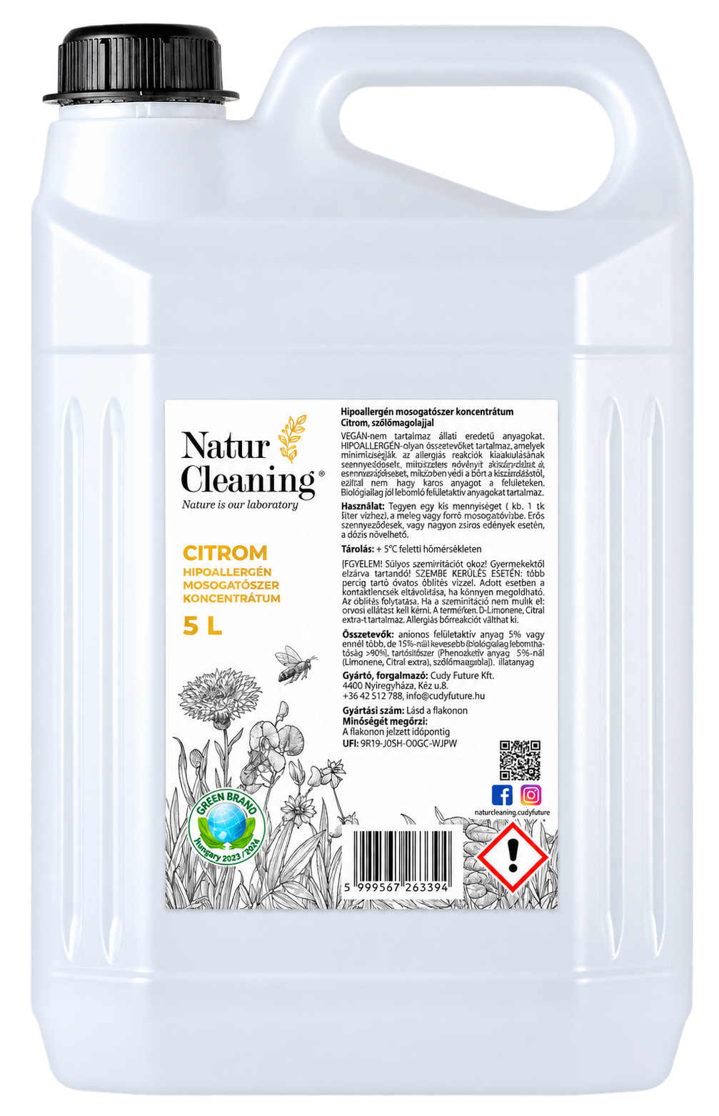 Naturcleaning Mosogatószer Citrom 5 liter