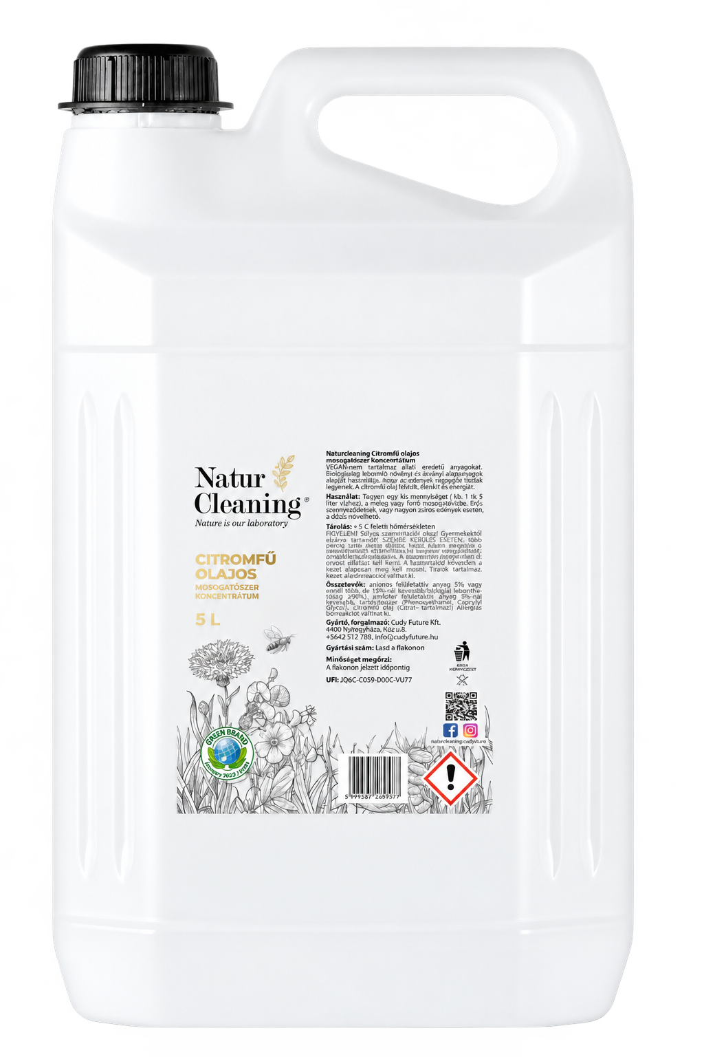 Naturcleaning Mosogatószer Citromfű olajos 5 liter