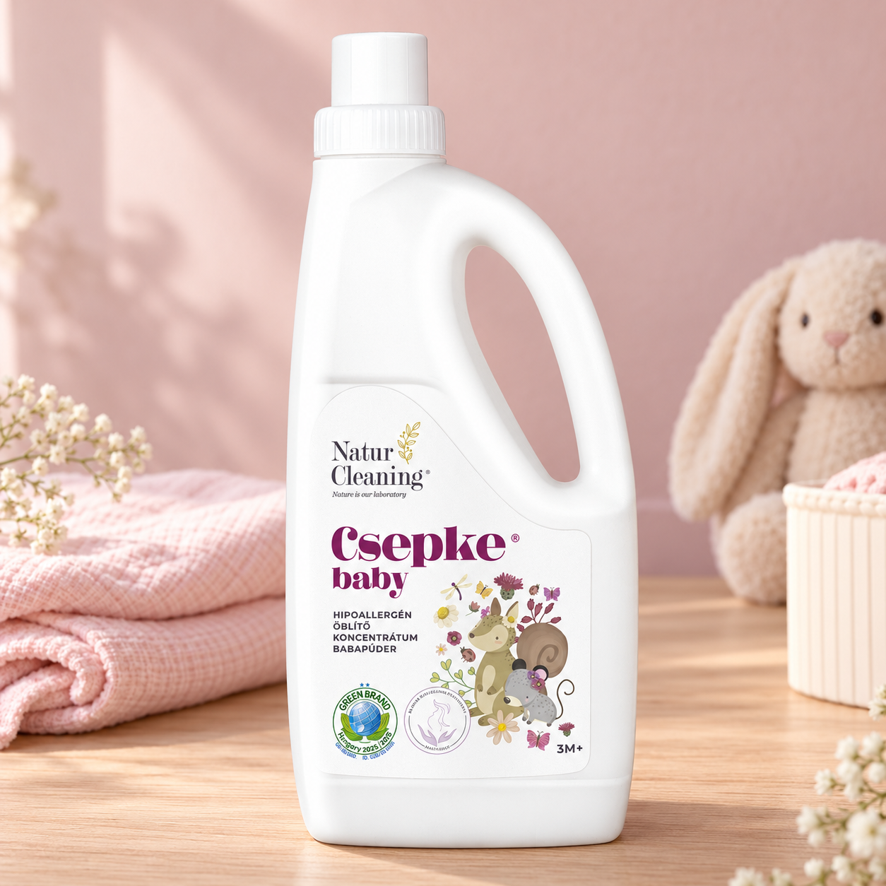 Csepke baby hipoallergén öblítő babapúder 3m+ 1 liter