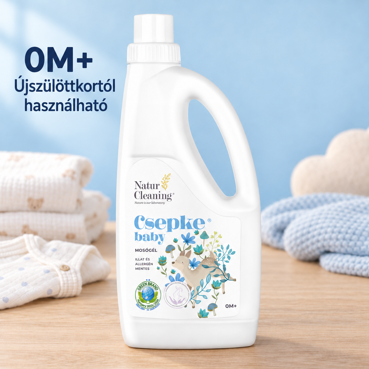 Csepke Baby allergénmentes mosógél 0m+ 1 liter