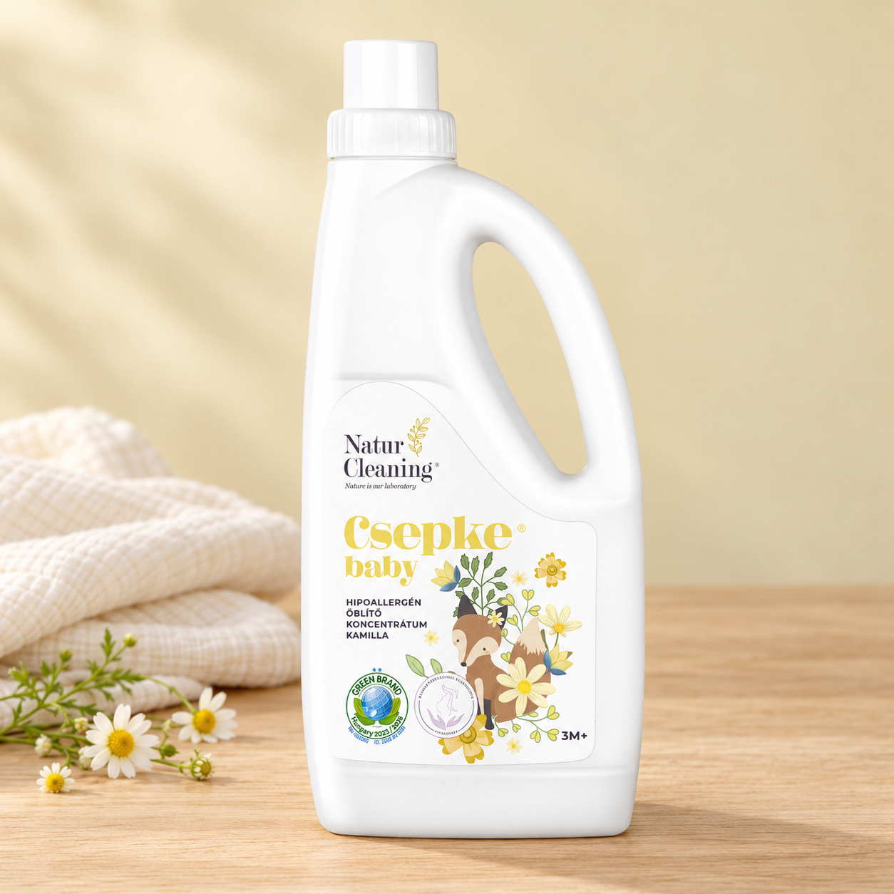 Csepke baby hipoallergén öblítő kamilla illattal 3m+ 1 liter