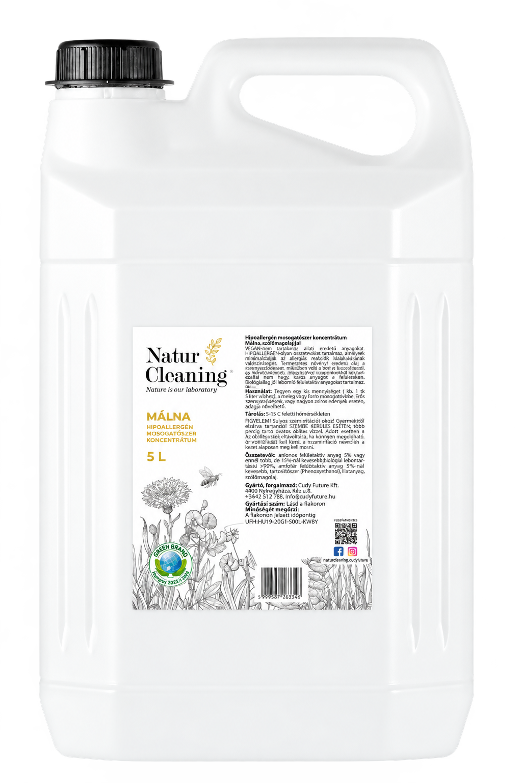 Naturcleaning Mosogatószer Málna 5 liter