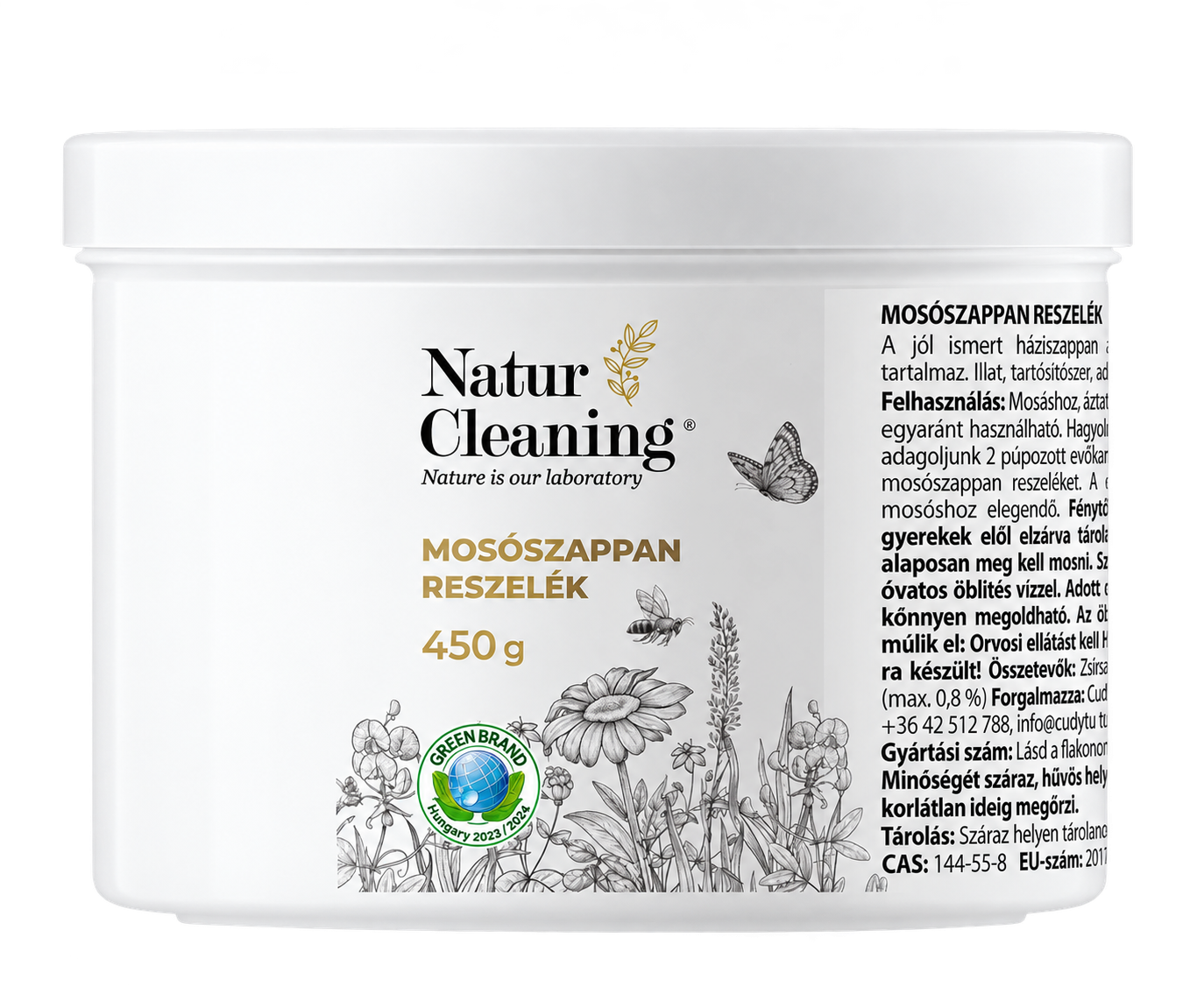 Illat,- és allergénmentes mosószappan reszelék 450 g