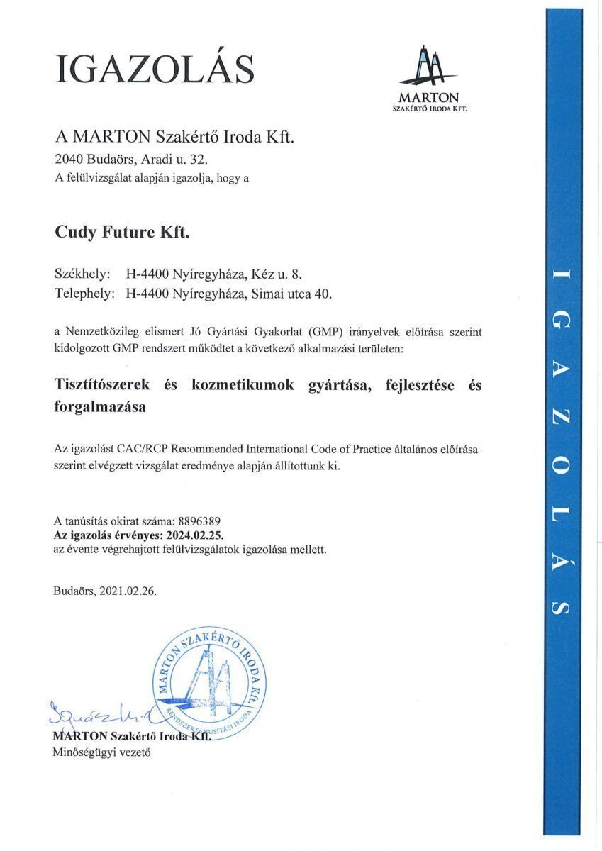 GMP igazolás