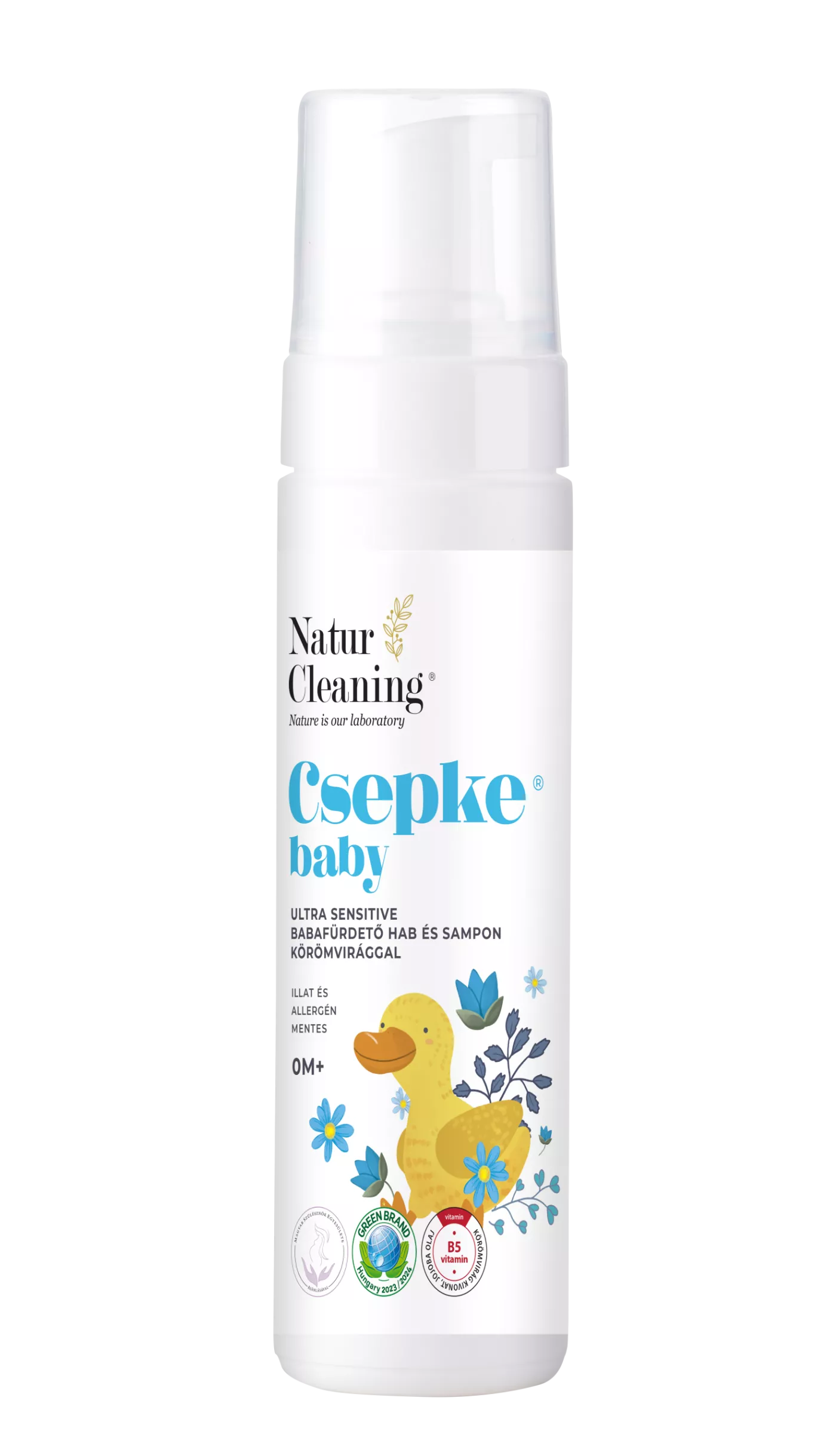 Csepke Baby Ultra Sensitive Illat- és allergénmentes Babafürdető Hab és Sampon 200 ml