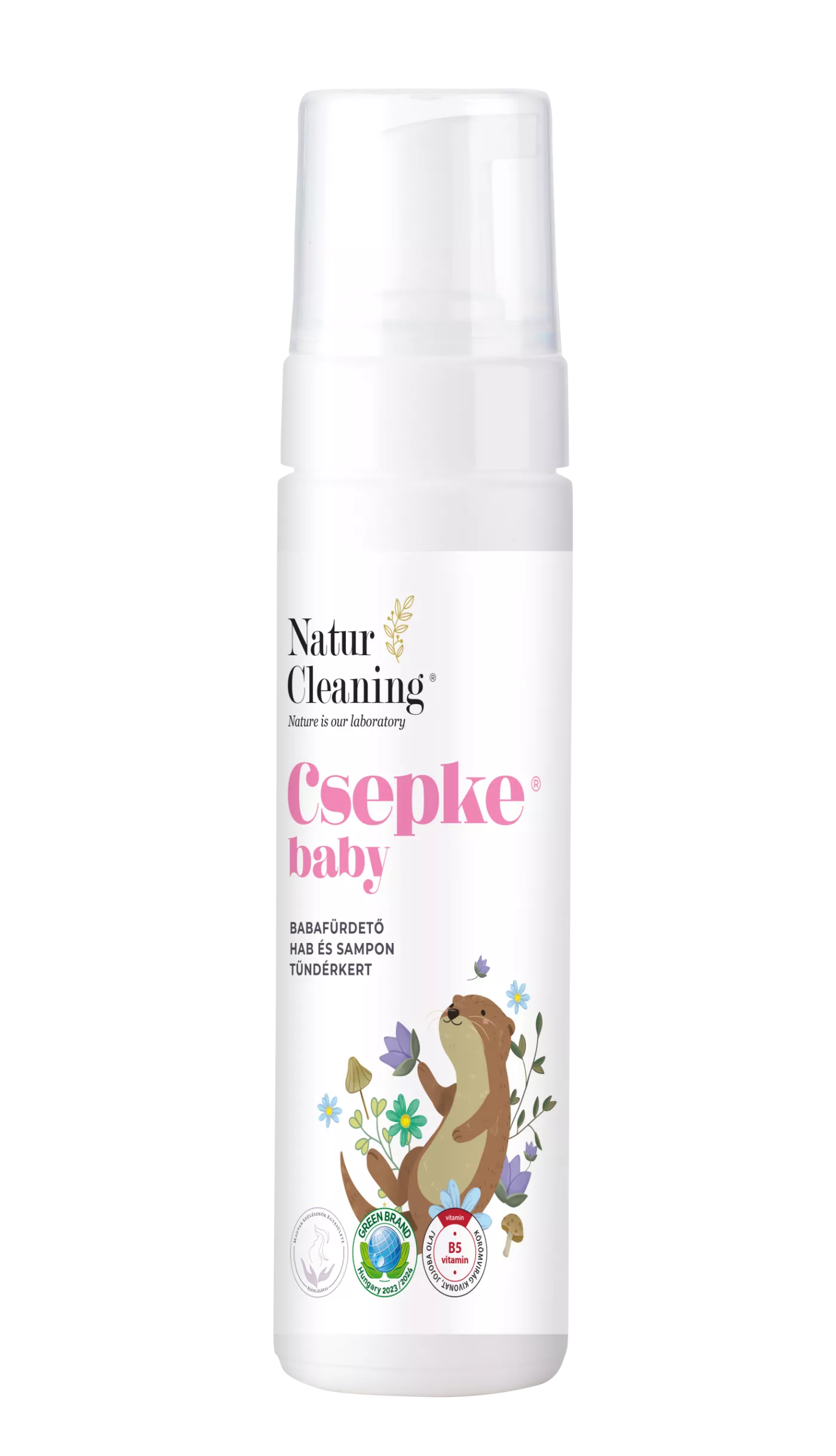 Csepke Baby Hipoallergén Babafürdető Hab és Sampon Tündérkert 200 ml