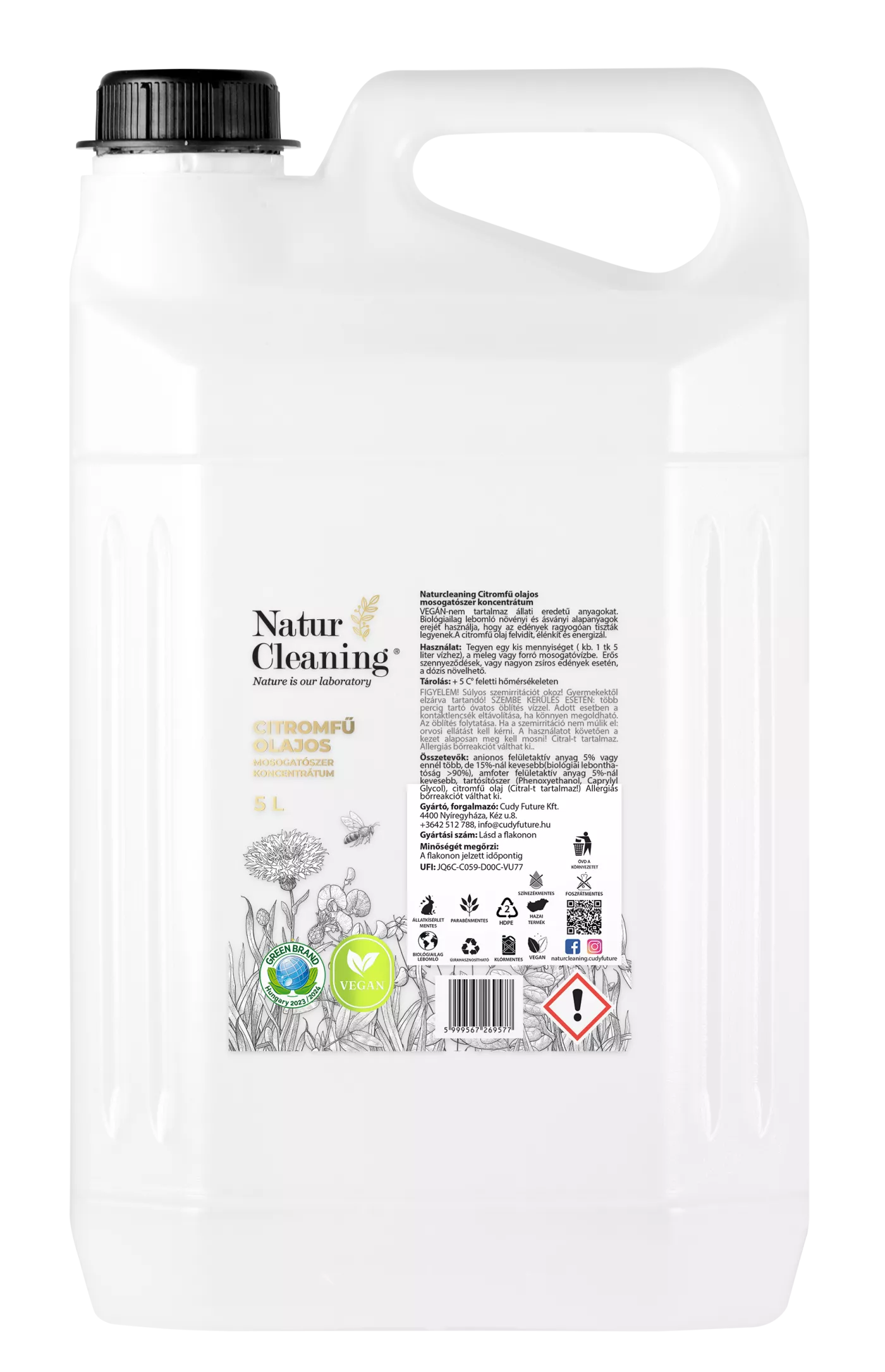 Naturcleaning Mosogatószer Citromfű olajos 5 liter