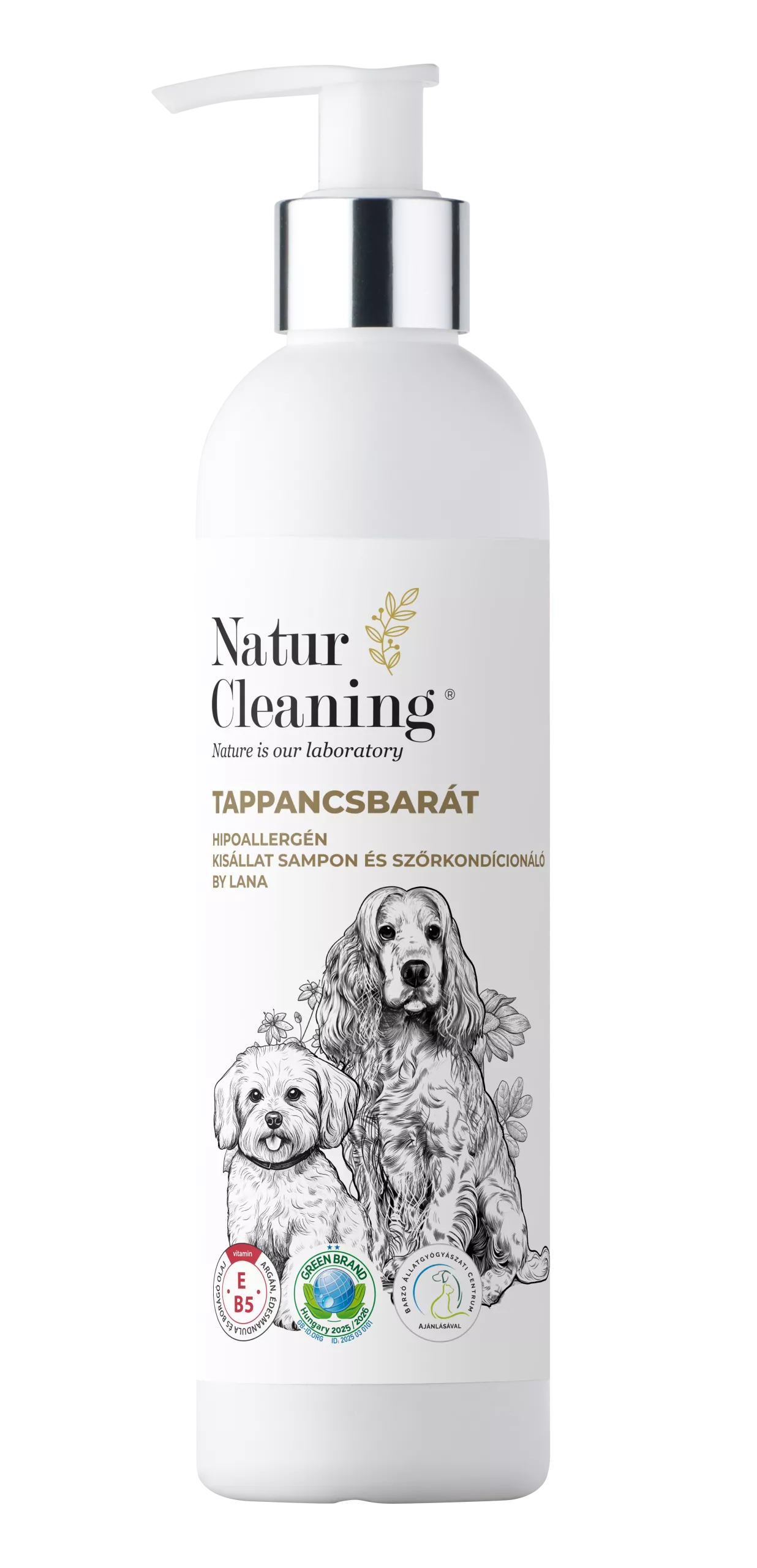 Naturcleaning Tappancsbarát Hipoallergén Kisállat sampon és szőrkondicionáló By Lana 250 ml