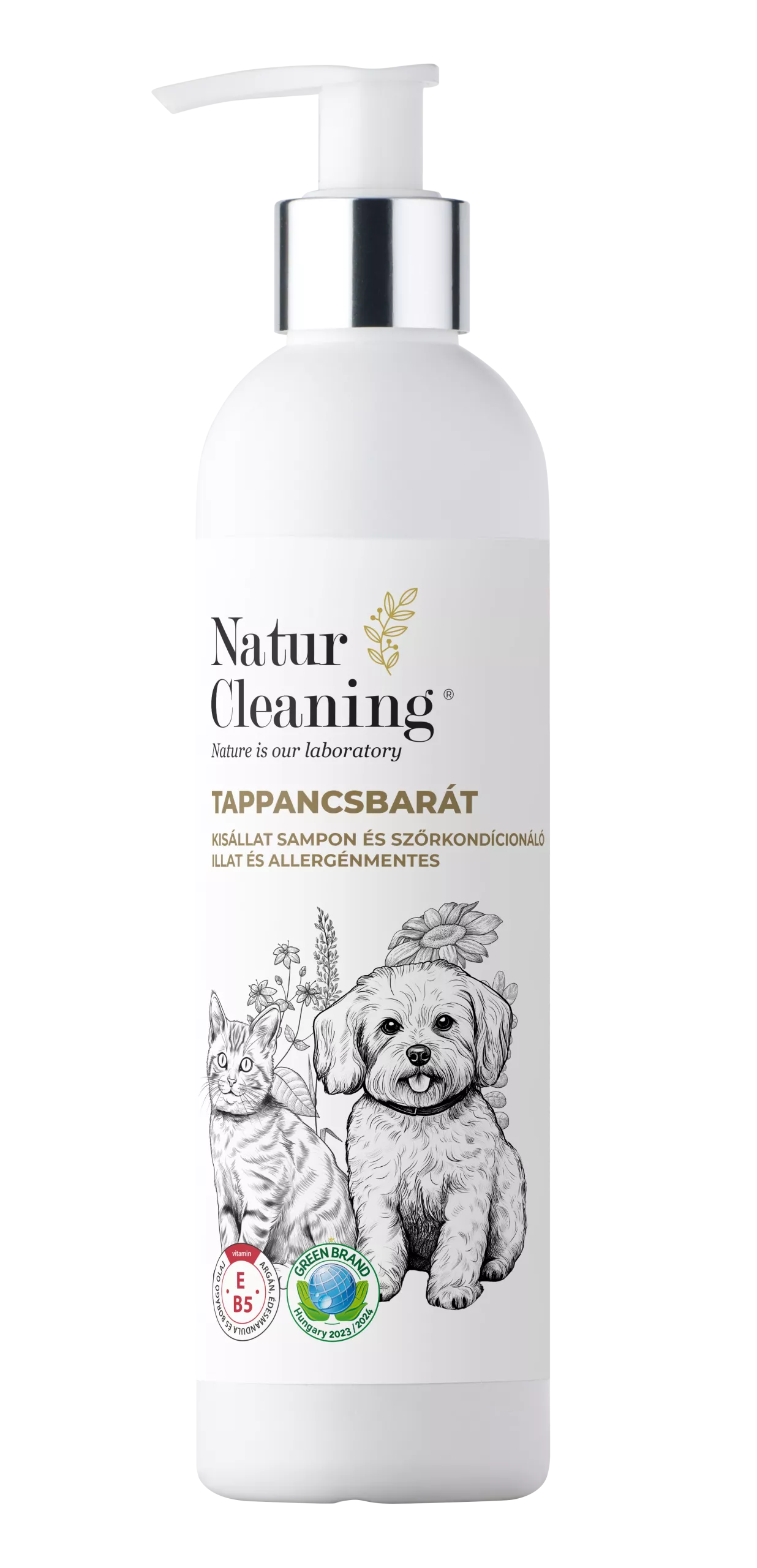 Naturcleaning Tappancsbarát Illat és allergénmentes Kisállat sampon és szőrkondicionáló 250 ml