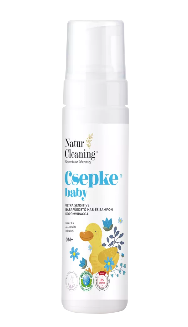 Csepke Baby Ultra Sensitive Illat- és allergénmentes Babafürdető Hab és Sampon 200 ml