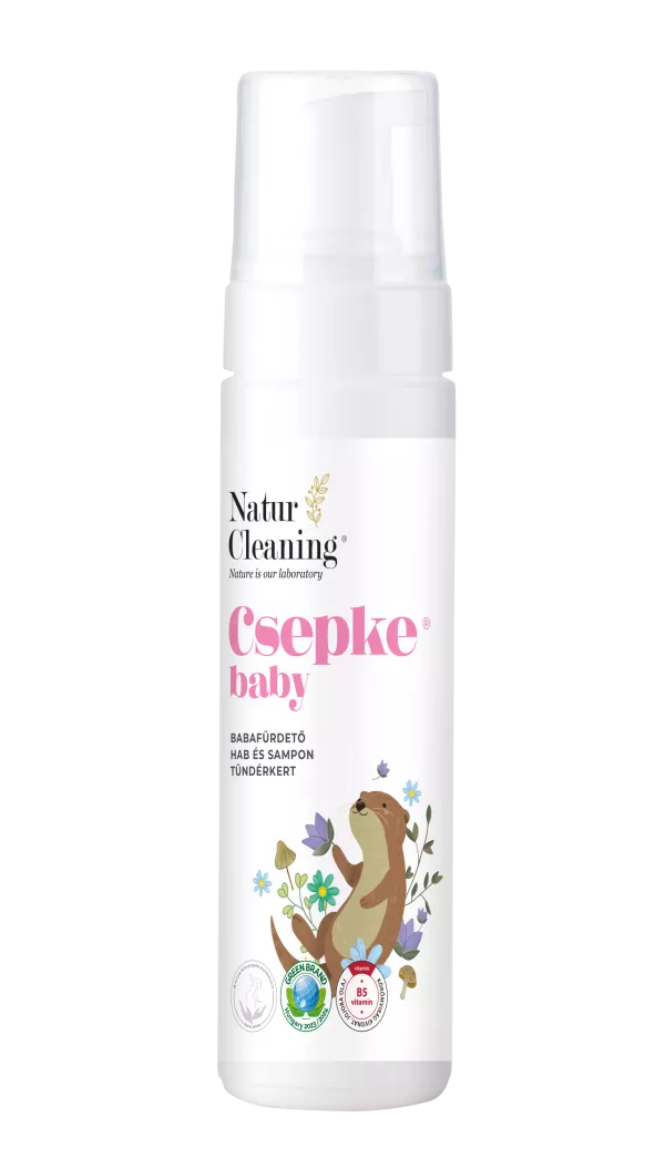 Csepke Baby Hipoallergén Babafürdető Hab és Sampon Tündérkert 200 ml