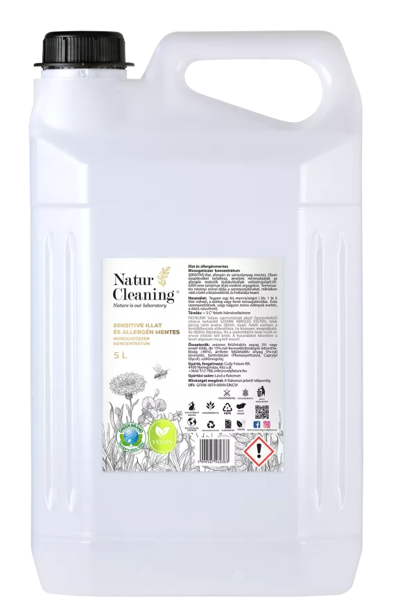 Naturcleaning Mosogatószer Sensitive illat és allergénmentes 5 liter