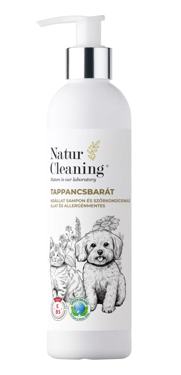 Naturcleaning Tappancsbarát Illat és allergénmentes Kisállat sampon és szőrkondicionáló 250 ml