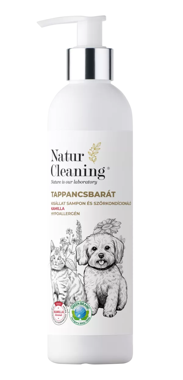 Naturcleaning Tappancsbarát Hipoallergén Kisállat sampon és szőrkondicionáló Kamilla 250 ml
