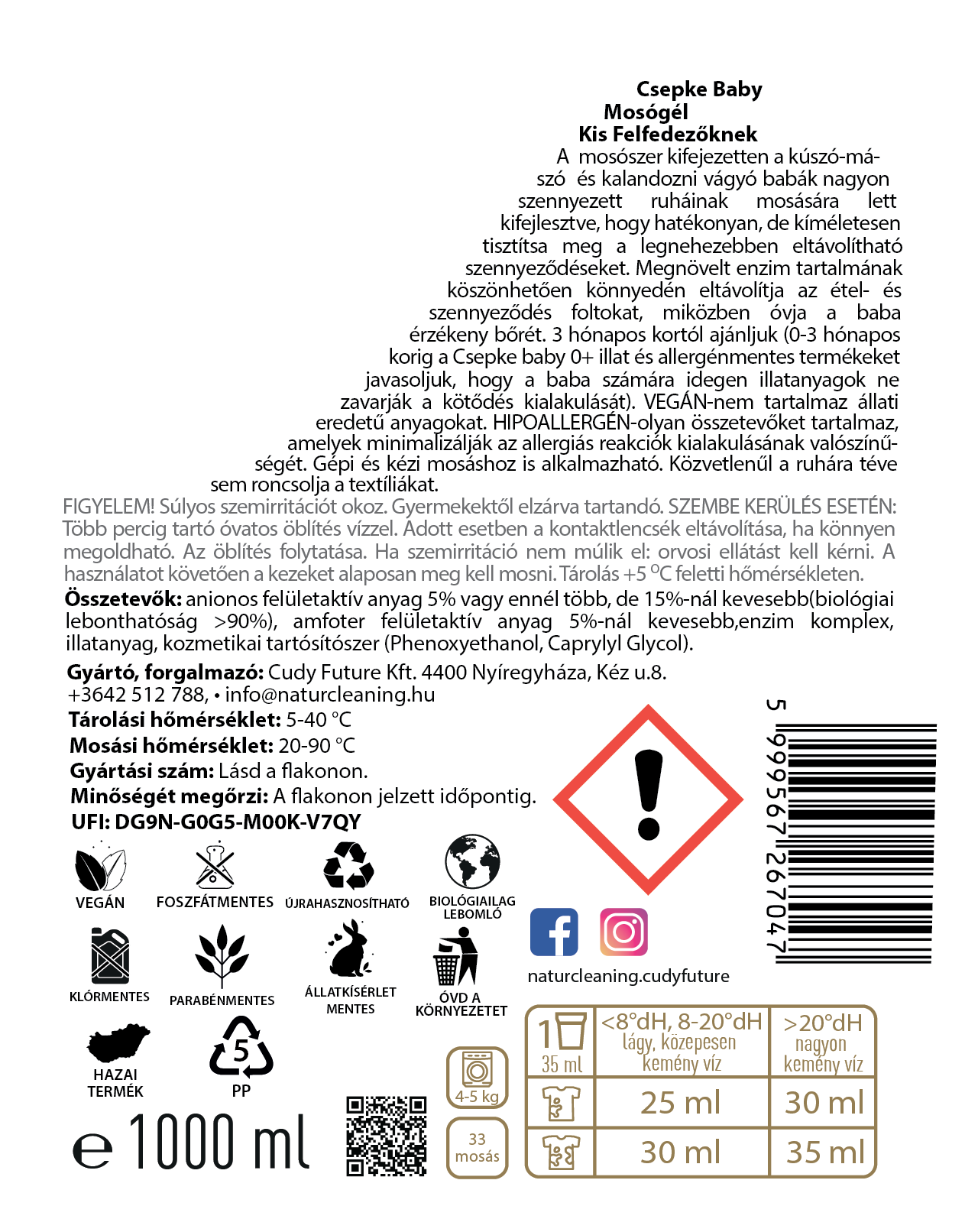Csepke Baby Mosógél Kis Felfedezőknek 3m+ 1 liter – galéria