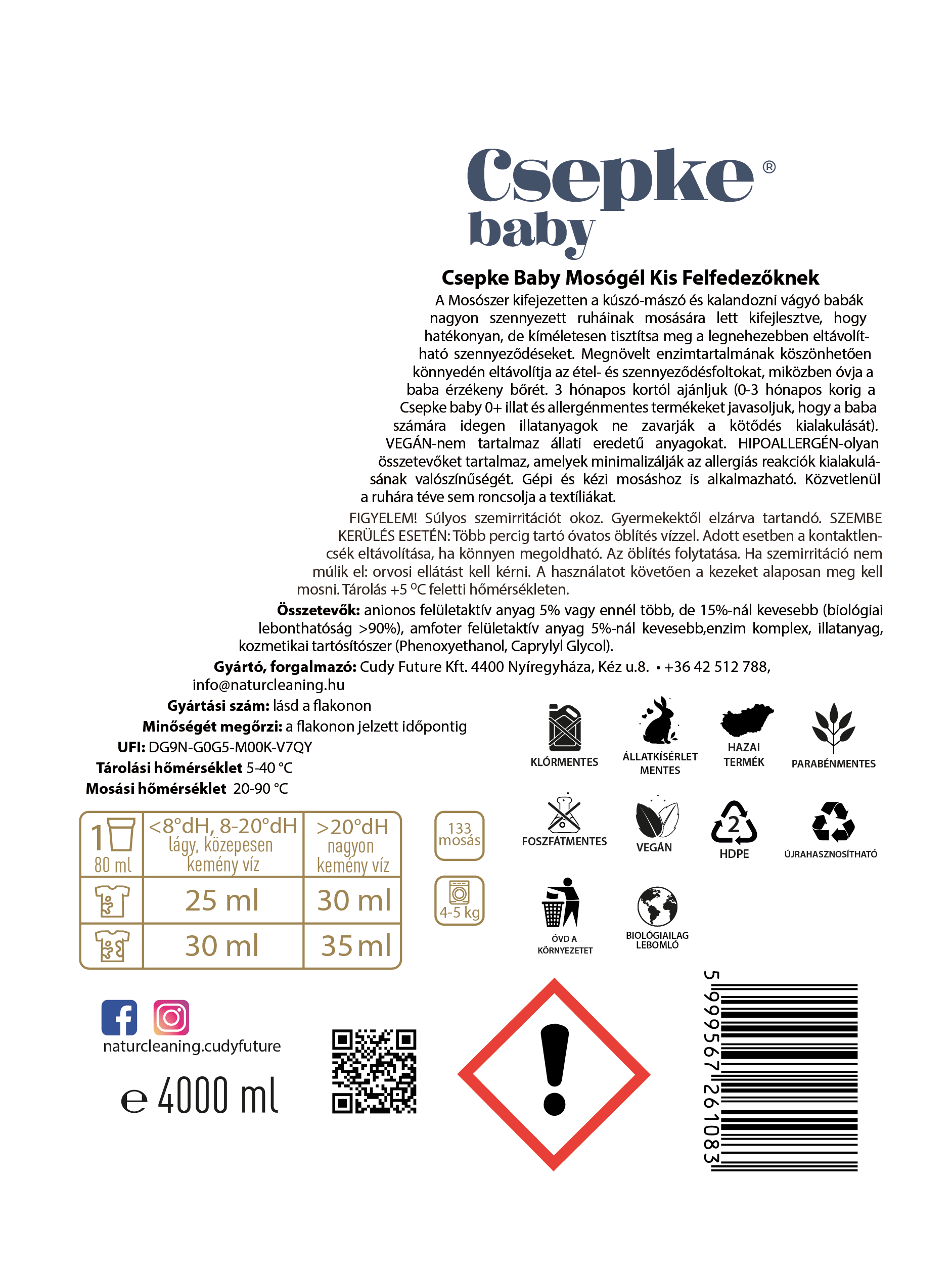 Csepke Baby Mosógél Kis Felfedezőknek 3m+ 4 liter – galéria