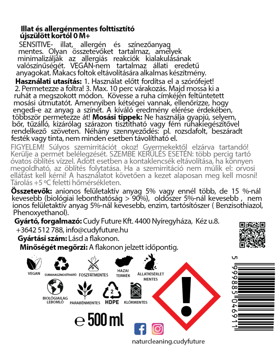 Csepke Baby allergénmentes folttisztító 500 ml – galéria