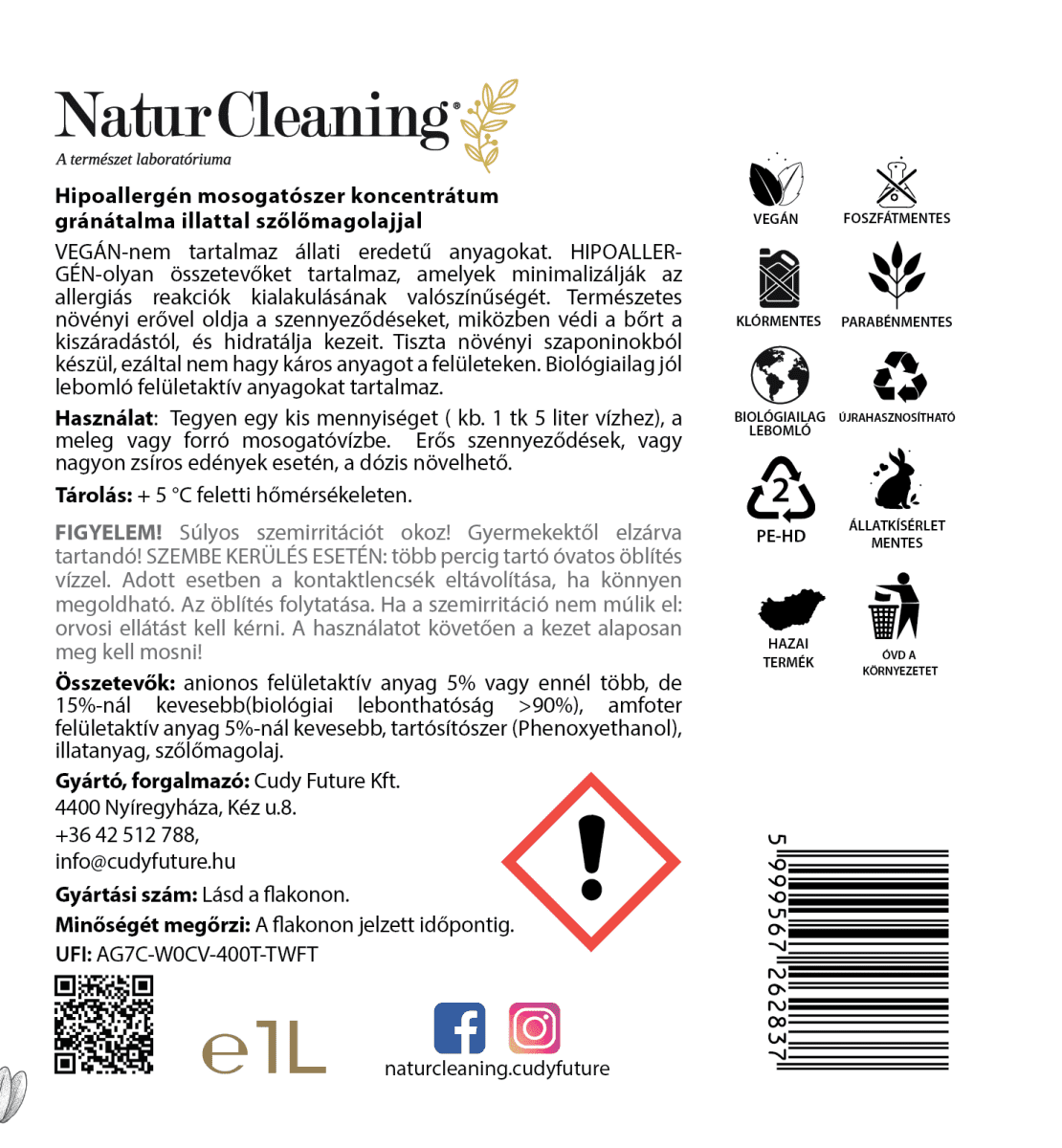 Naturcleaning Mosogatószer Gránátalma 5 liter – galéria