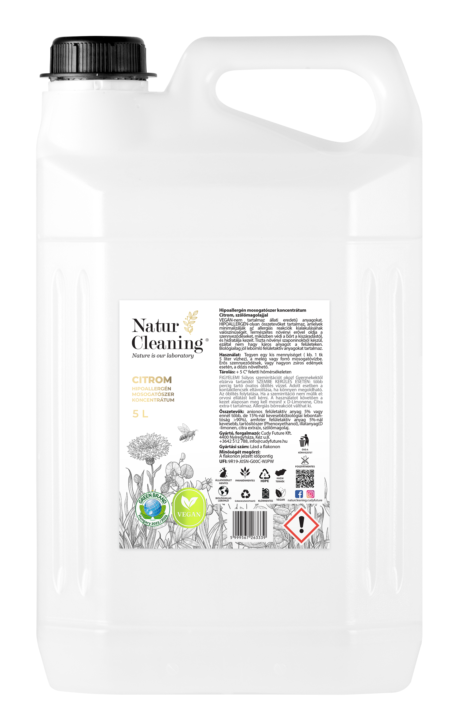 Naturcleaning Mosogatószer Citrom 5 liter