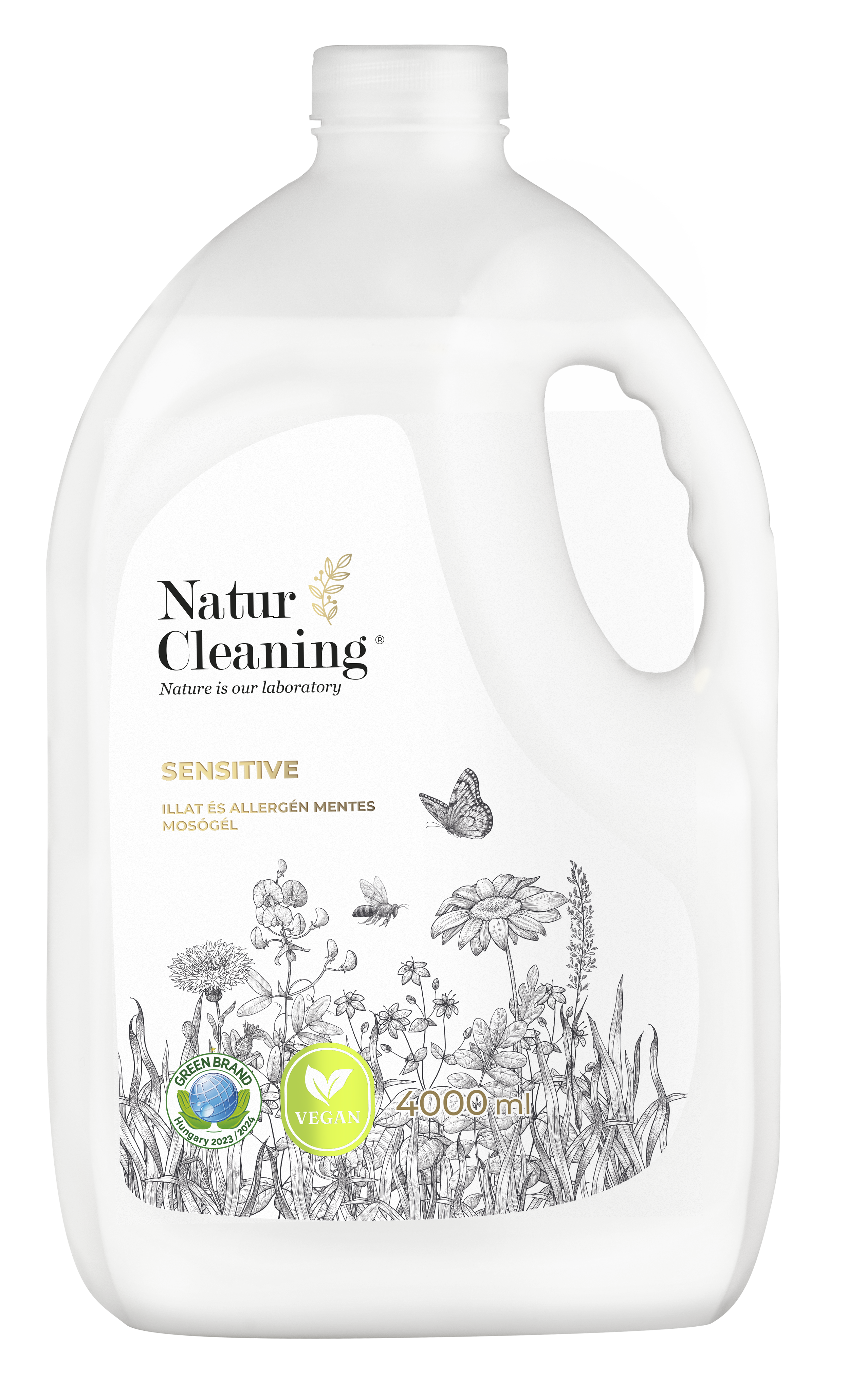 Naturcleaning Sensitive Illat,- és allergénmentes mosógél 4 liter