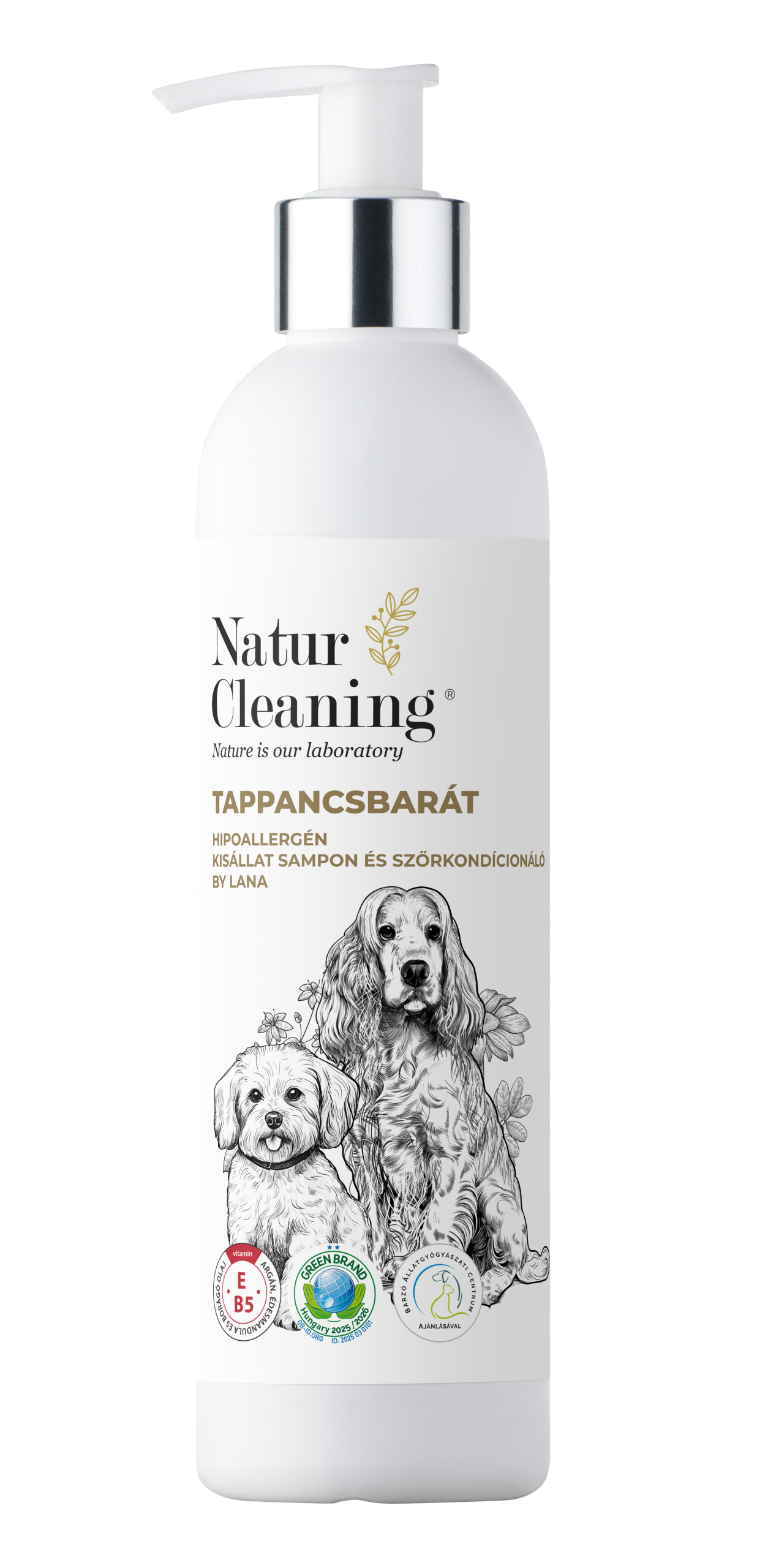Naturcleaning Tappancsbarát Hipoallergén Kisállat sampon és szőrkondicionáló By Lana 250 ml
