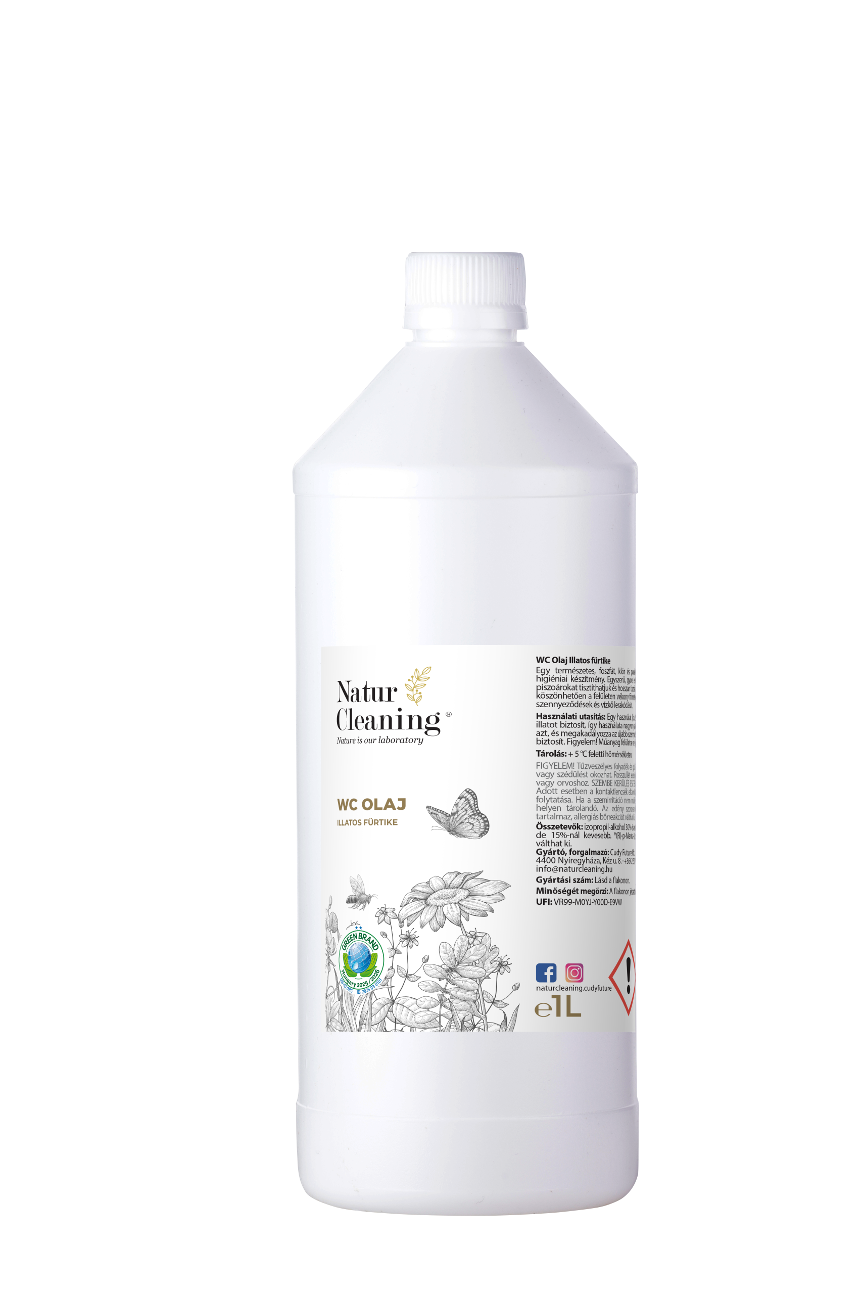 Naturcleaning WC olaj Illatos fürtike 1 liter