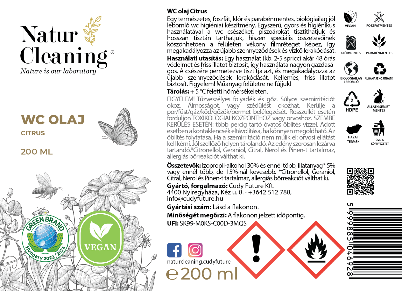 Naturcleaning WC olaj citrus 1 liter – galéria