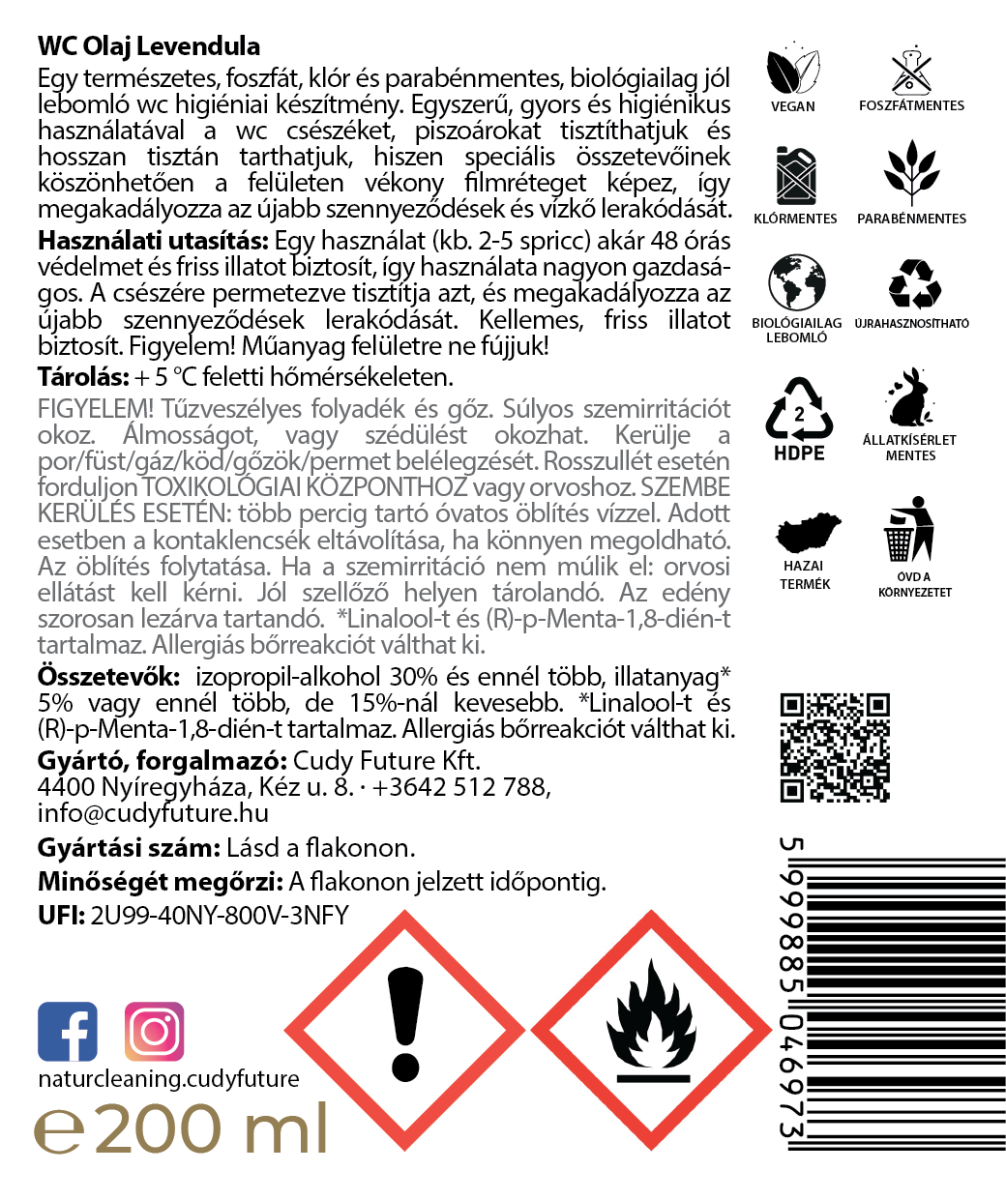 Naturcleaning WC olaj Levendula 200 ml – galéria