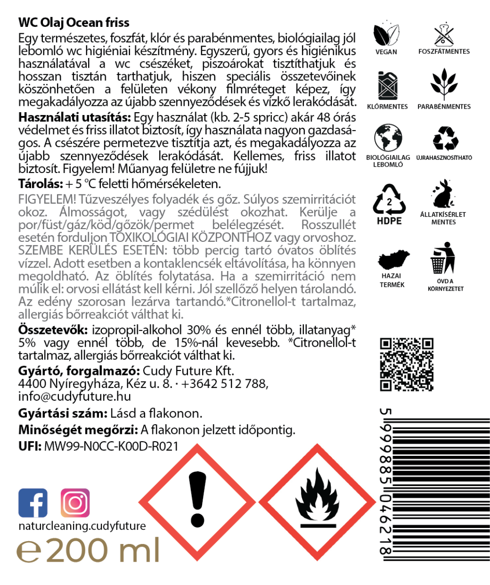 Naturcleaning WC olaj Óceán 200 ml – galéria