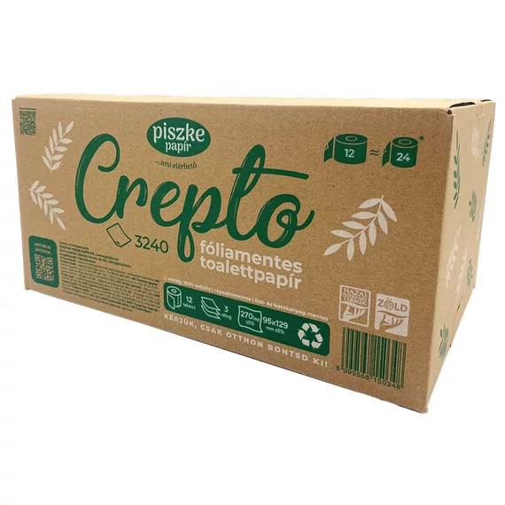 Crepto fóliamentes toalettpapír 3 rétegű 12 tekercs/doboz – galéria