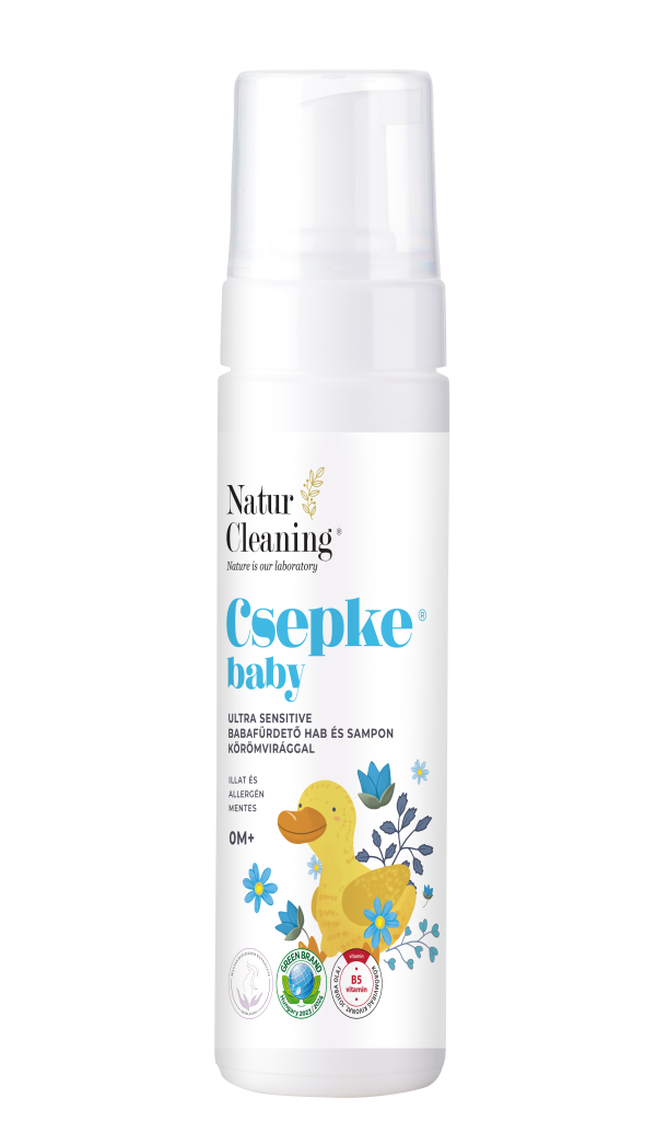 Csepke Baby Ultra Sensitive Illat- és allergénmentes Babafürdető Hab és Sampon 200 ml