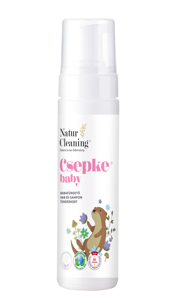 Csepke Baby Hipoallergén Babafürdető Hab és Sampon Tüdérkert 200 ml