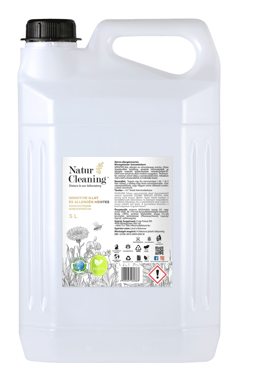 Naturcleaning Mosogatószer koncentrátum Sensitive illat és allergénmentes - 5 Liter