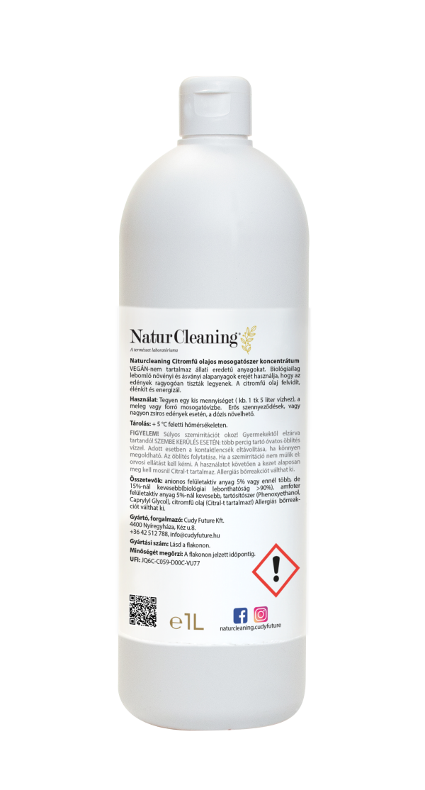 Naturcleaning Mosogatószer Citromfű olajos 1 liter - Image 2