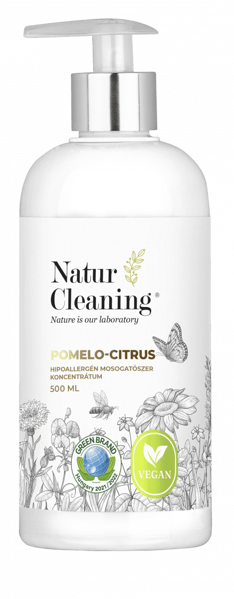 Naturcleaning hipoallergén Mosogatószer koncentrátum Pomelo-Citrus 500 ml Pumpás